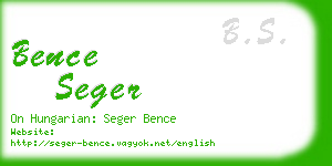 bence seger business card